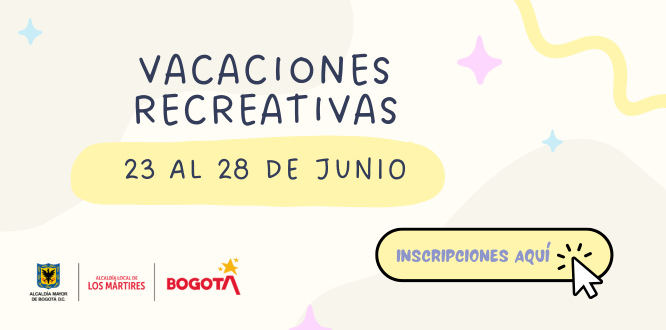 Imagen tipo Banner invitando a las Vacaciones Recreativas