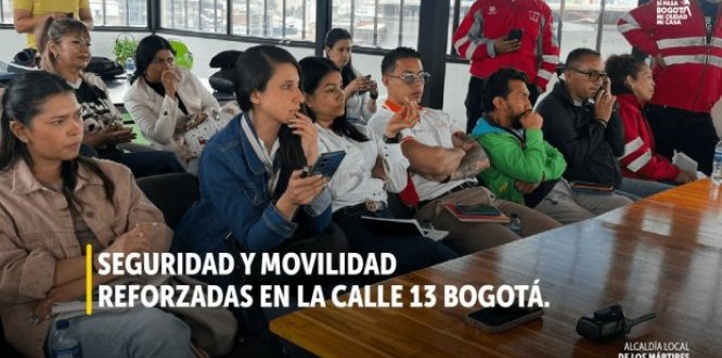Mesa de trabajo con comerciantes de la localidad de Los Mártires