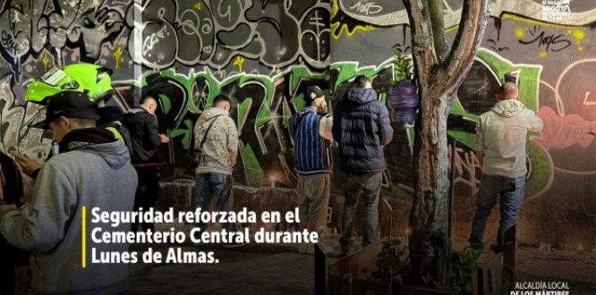 Lunes de las Almas, Cementerio Central, Los Martires Foto: Balance positivo en Los Mártires: control territorial y recuperación de motocicleta en el Cementerio Central