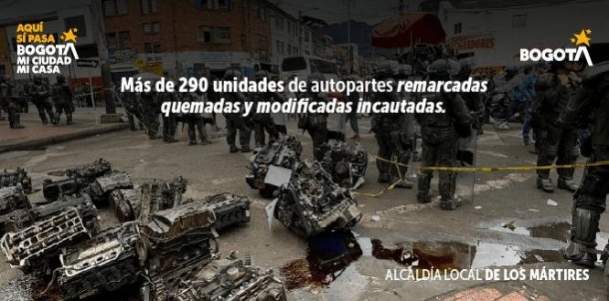 Foto Golpe al comercio ilegal en Los Mártires: operativo de 12 horas incauta motores con seriales adulterados