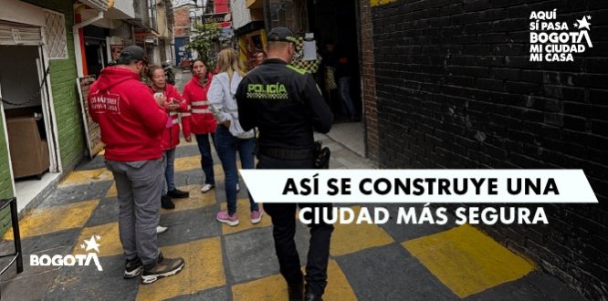 Foto de personal de entidades del distrito en operativo en la Localidad de los Mártires