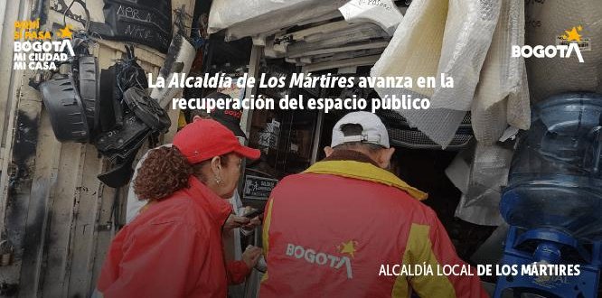 Foto recuperación del Espacio Público en sector de la Estanzuela - Localidad de Los Mártires