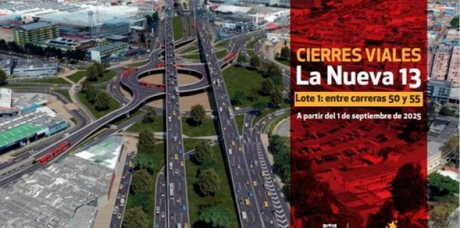 Foto con información sobre cierres viales en la ciudad de Bogotá - Alcaldía Local de Los Mártires