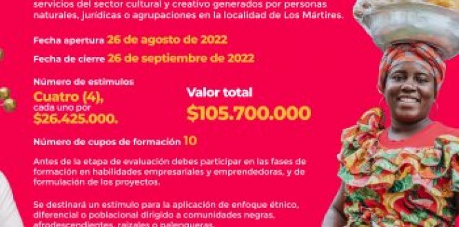 Es Cultura Local, en su tercera edición, entregará más de 1.063 millones para beneficiar a creadores y emprendedores de Los Mártires, Santa Fe y La Candelaria