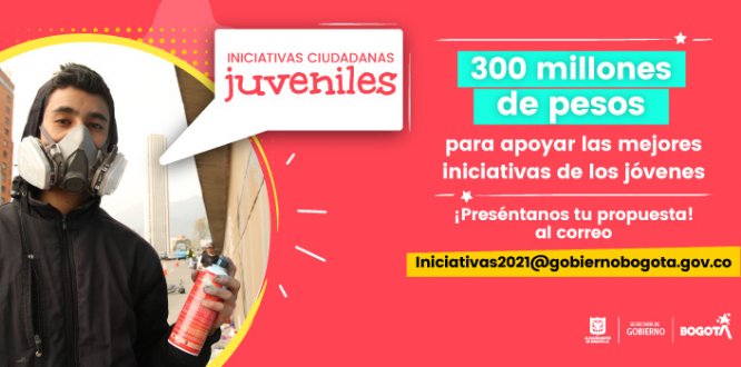 Secretaria de Gobierno destina $ 300 millones para impulsar proyectos de jóvenes de Bogotá