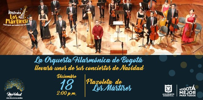 La Orquesta Filarmónica de Bogotá llevará unos de sus conciertos de Navidad a la Plaza de Los Mártires
