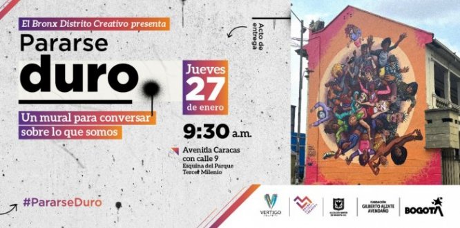 Pararse duro: el nuevo mural del Bronx Distrito Creativo, realizado por Vértigo Graffiti.