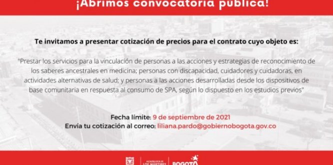 Presenta tu cotización de precios para el contrato de estrategias de saberes ancestrales
