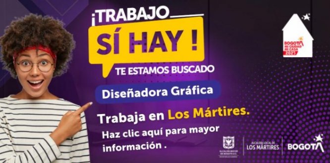 Foto tipo banner convocatoria Diseñadora Gráfica