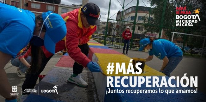 Fotografía sobre la zornada de recuperación del parque Eduardo Santos