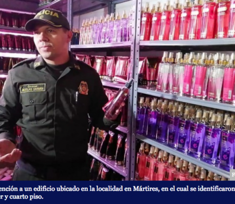 Desmantelan fabrica clandestina de perfumes e incautan más de 100.000 artículos en Bogotá