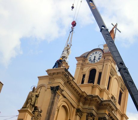 Así va la restauración de la iglesia del Voto Nacional