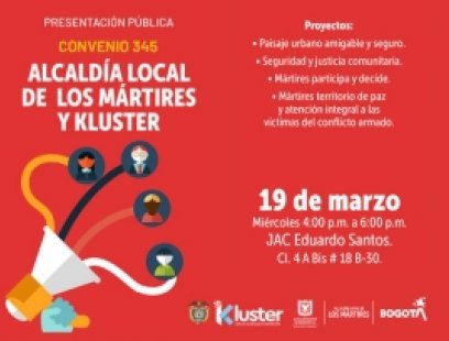 Foto tipo banner de invitación a "Presentación pública del Convenio 345 en Los Mártires"