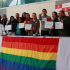 Izada de bandera de la comunidad LGBTI+ en la localidad de Los Mártires