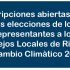 Inscripciones para la elección de los representantes de las organizaciones sociales y comunitarias ante los Consejos Locales de Gestión de Riesgos y Cambio Climático
