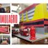 Imagen tipo banner, muesta una maqueta de centro comercial con extintor, es un simulacro de incendio